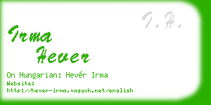 irma hever business card