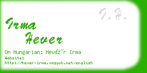 irma hever business card